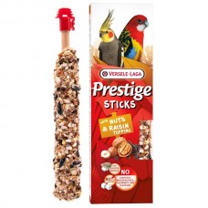 Versele-Laga Prestige Sticks Parrots Nuts & Raisin topping ГОРІХИ і РОДЗИНКИ ласощі для середніх і великих папуг 2х70г (223574)